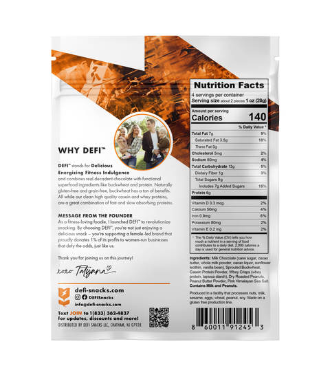 DEFI Milk Chocolate Peanut Butter Crunch Crispy Superfood Bite